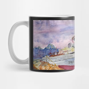 Fishing Boat Ibiza, an original water colour by Geoff Hargraves Mug